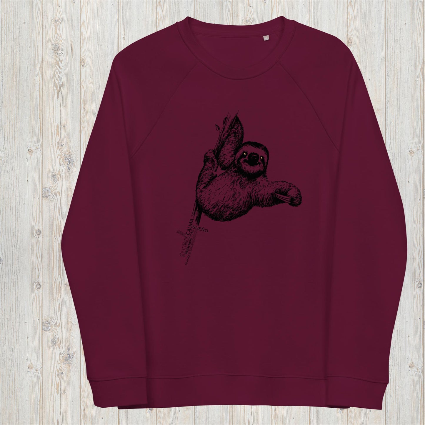 Sudadera orgánica unisex PEREZOSO- Pura vida, calma y relax