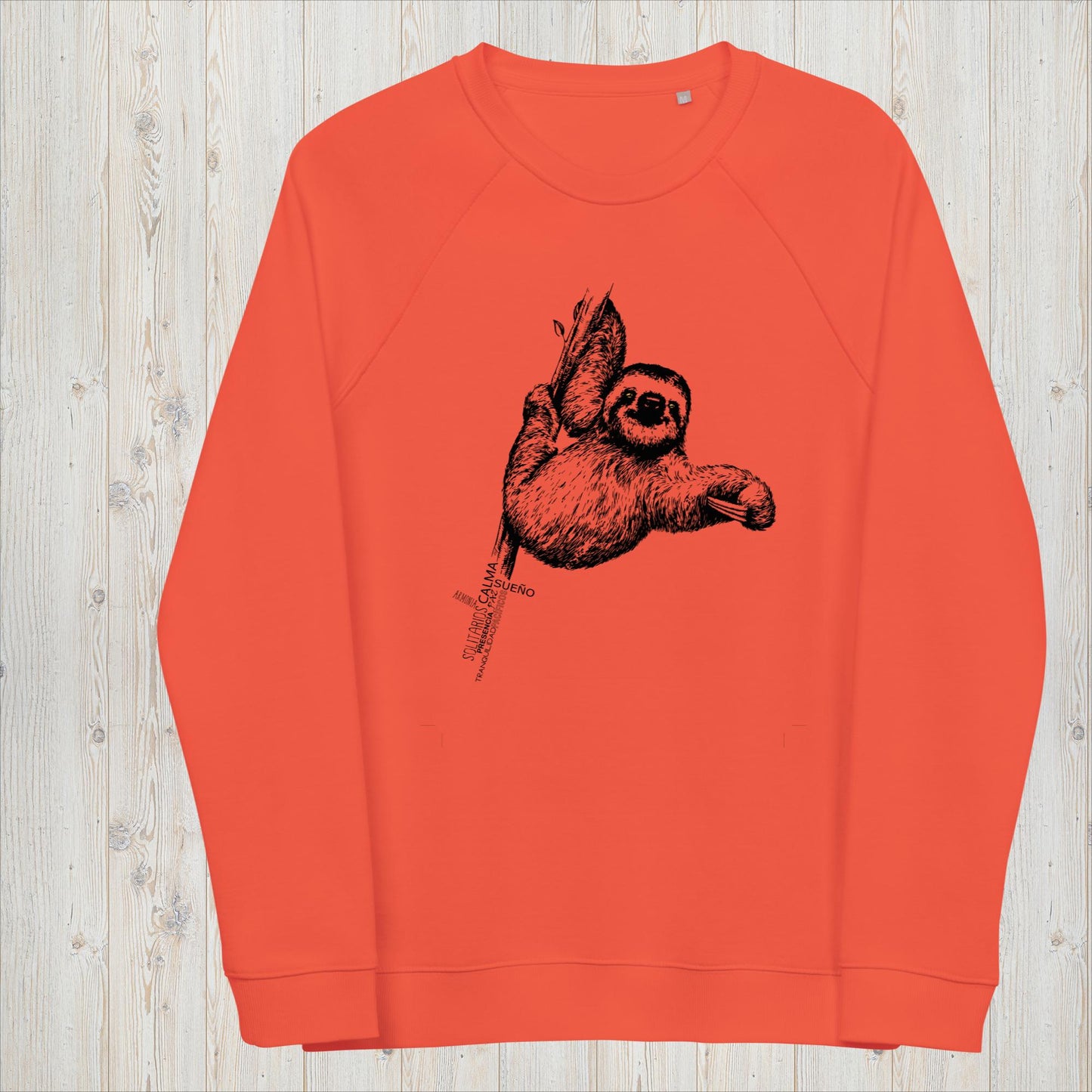 Sudadera orgánica unisex PEREZOSO- Pura vida, calma y relax
