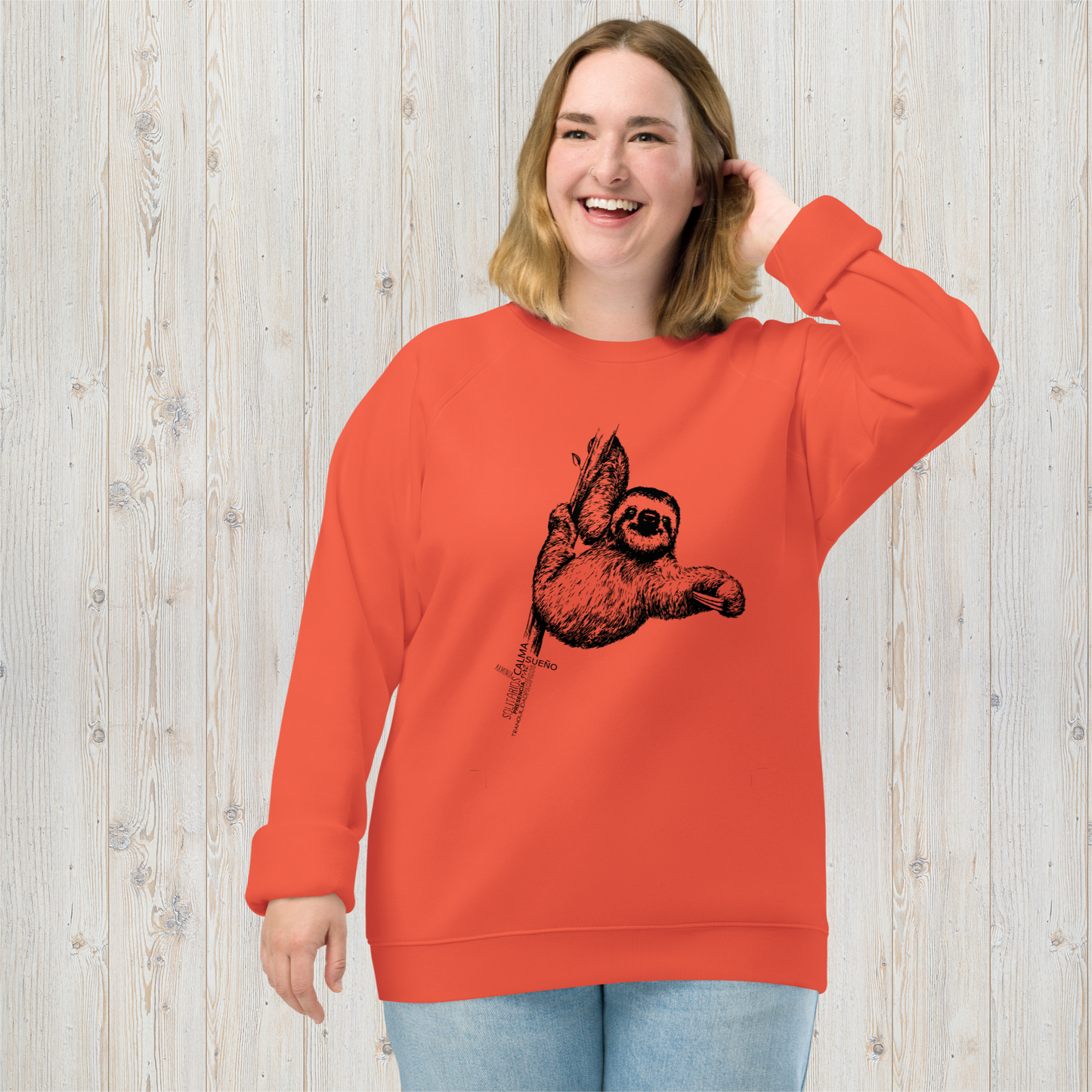 Sudadera orgánica unisex PEREZOSO- Pura vida, calma y relax