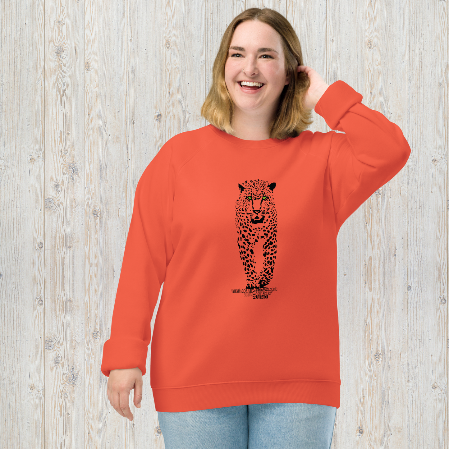 Sudadera orgánica unisex JAGUAR - Valentía, fortaleza y guía espiritual