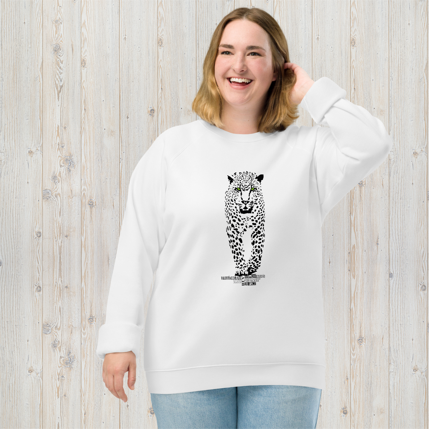 Sudadera orgánica unisex JAGUAR - Valentía, fortaleza y guía espiritual