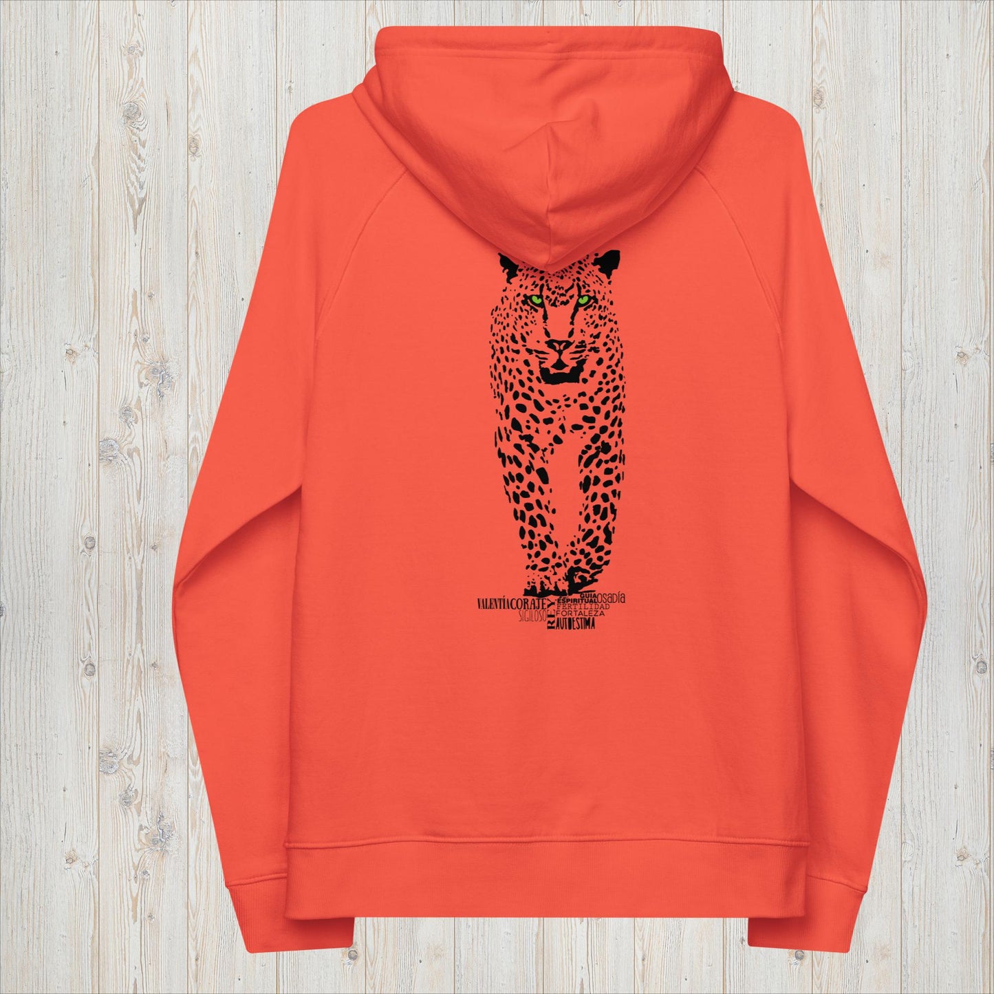 Sudadera capucha orgánica unisex JAGUAR - Valentía, fortaleza, guía espiritual