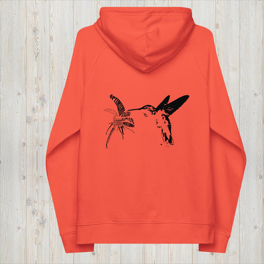 Sudadera capucha orgánica unisex COLIBRÍ - Alegría, armonía y vitalidad