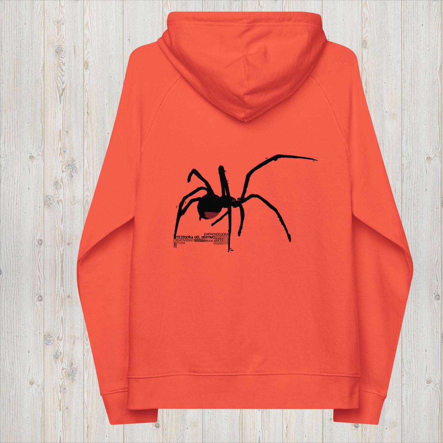 Sudadera capucha orgánica unisex ARAÑA - Tejedora del destino, creatividad y prosperidad