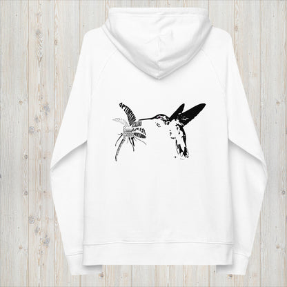 Sudadera capucha orgánica unisex COLIBRÍ - Alegría, armonía y vitalidad