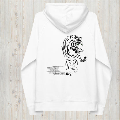 Sudadera capucha orgánica unisex TIGRE- Valor, inteligencia y sígilo