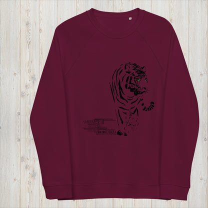 Sudadera orgánica unisex TIGRE - Valor, inteligencia y sígilo