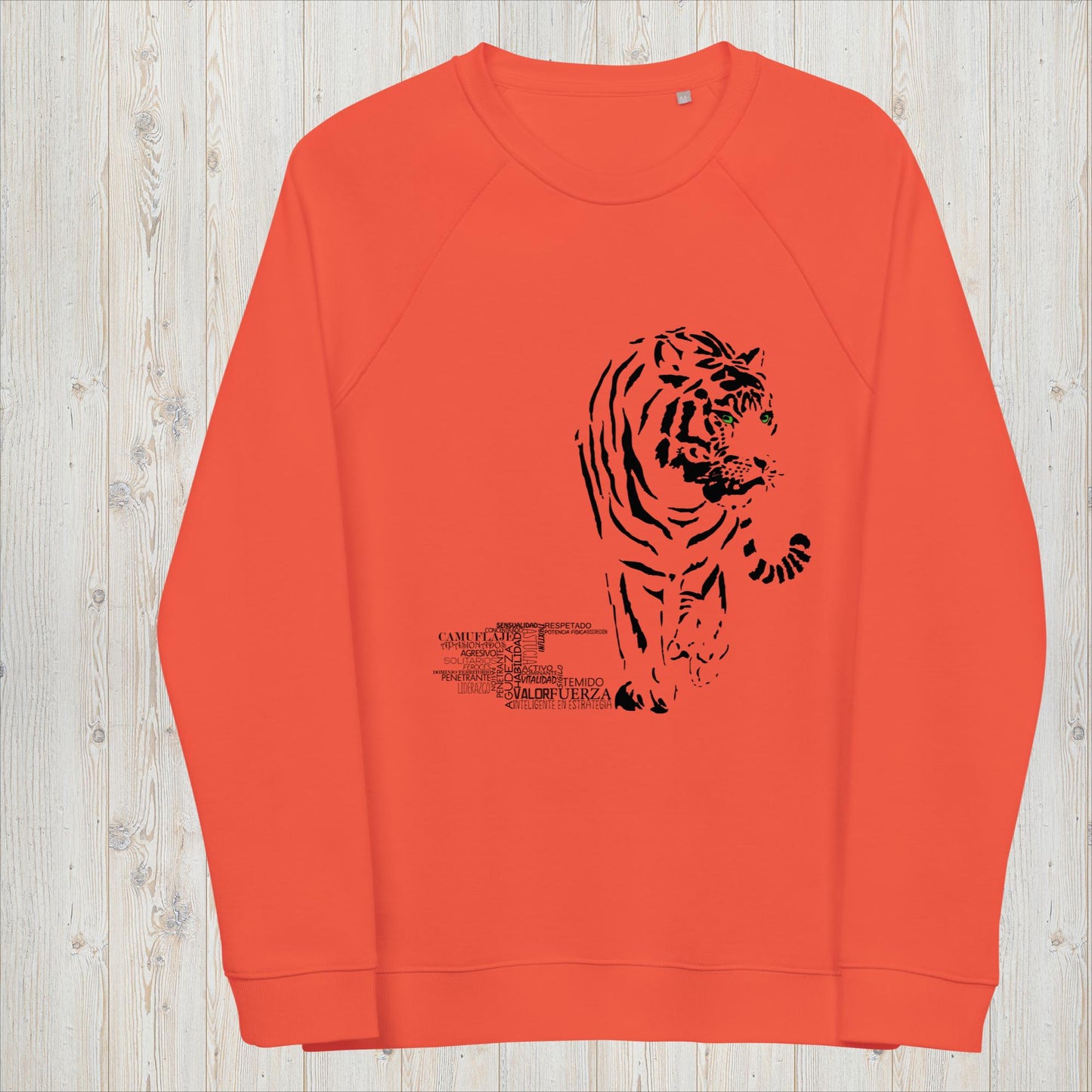 Sudadera orgánica unisex TIGRE - Valor, inteligencia y sígilo