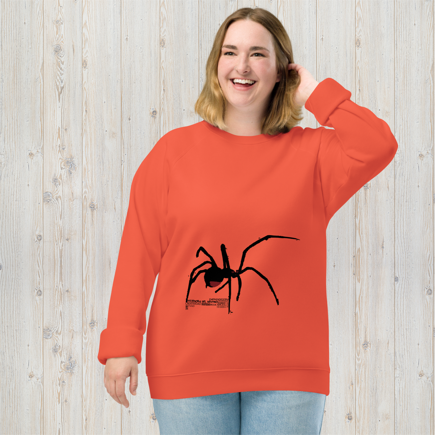 Sudadera orgánica unisex ARAÑA - Tejedora del destino, creatividad, prosperidad