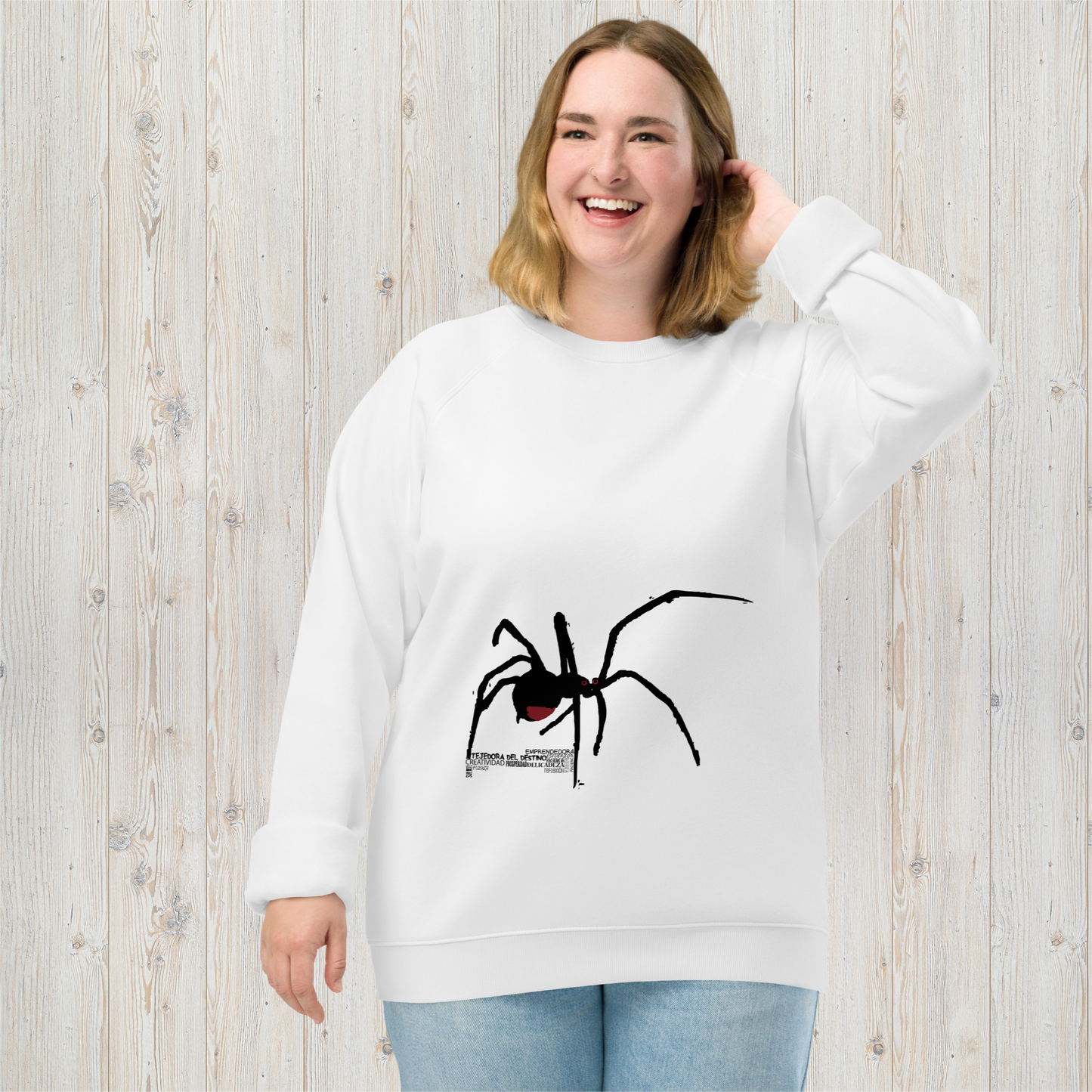 Sudadera orgánica unisex ARAÑA - Tejedora del destino, creatividad, prosperidad