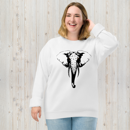 Sudadera orgánica unisex ELEFANTE - Noble, familiar y sabiduría ancestral