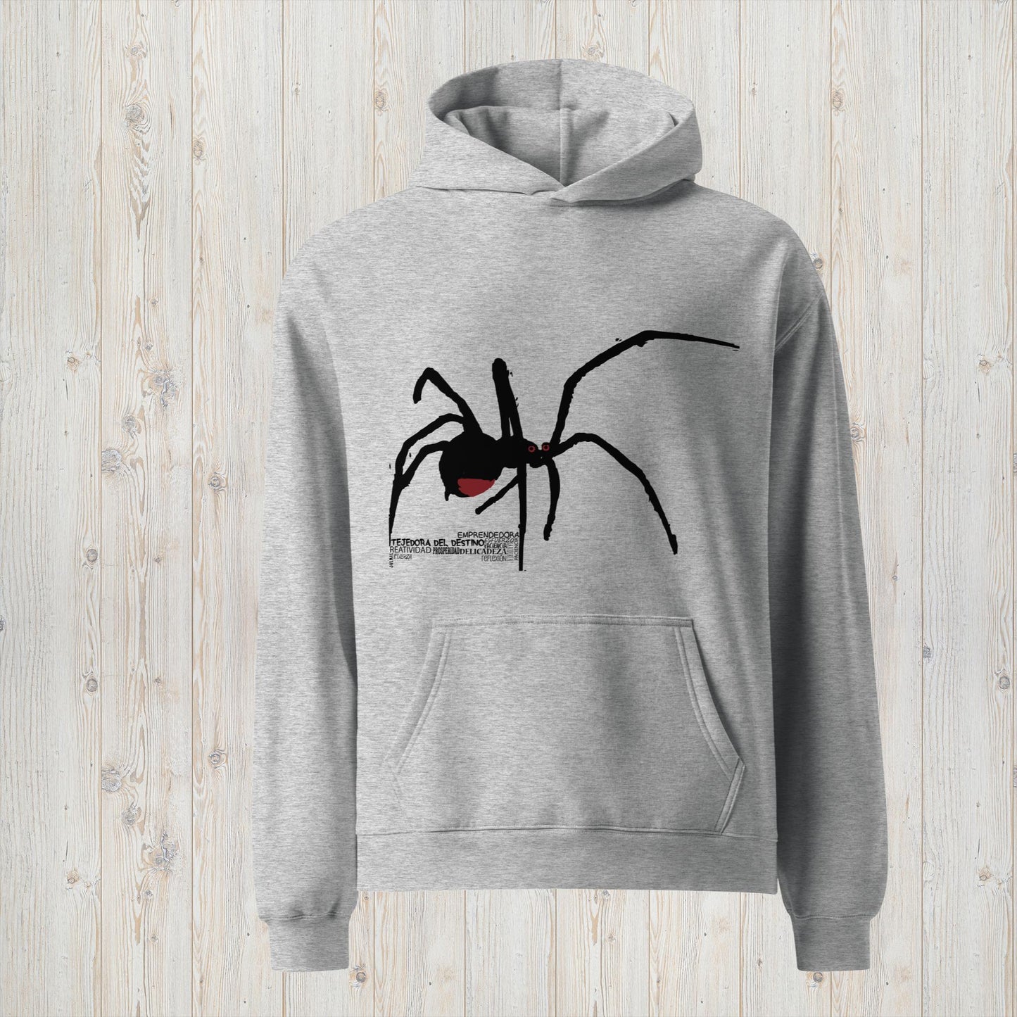 Sudadera oversize unisex ARAÑA - Tejedora del destino, creatividad y prosperidad